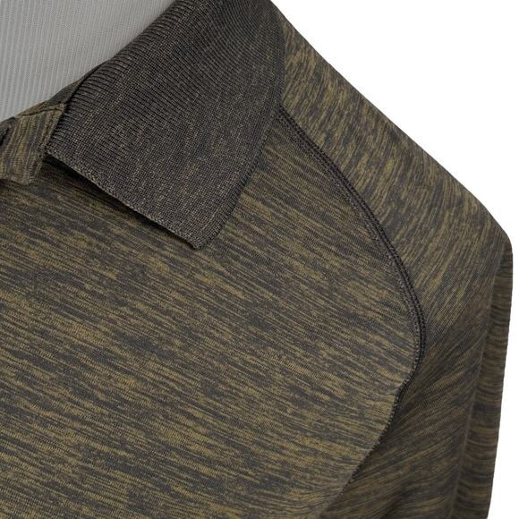 Lululemon Metal Tech Vent Polo Shirt Men’s Large Deep Meadow Brown Black Golf - Picture 3 of 10